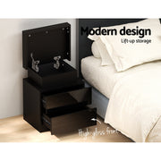 Artiss Coley 2-drawer LED Bedside Table