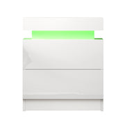 Artiss Coley 2-drawer LED Bedside Table