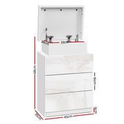 Artiss Coley 3-drawer LED Bedside Table