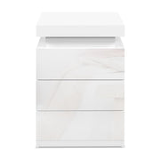 Artiss Coley 3-drawer LED Bedside Table