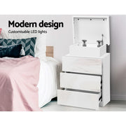 Artiss Coley 3-drawer LED Bedside Table