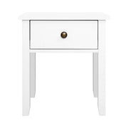 Bedside Tables Drawer Side Table Nightstand White Storage Cabinet White Lamp
