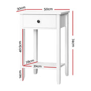 Bedside Tables Drawer Side Table Nightstand White Storage Cabinet White Lamp