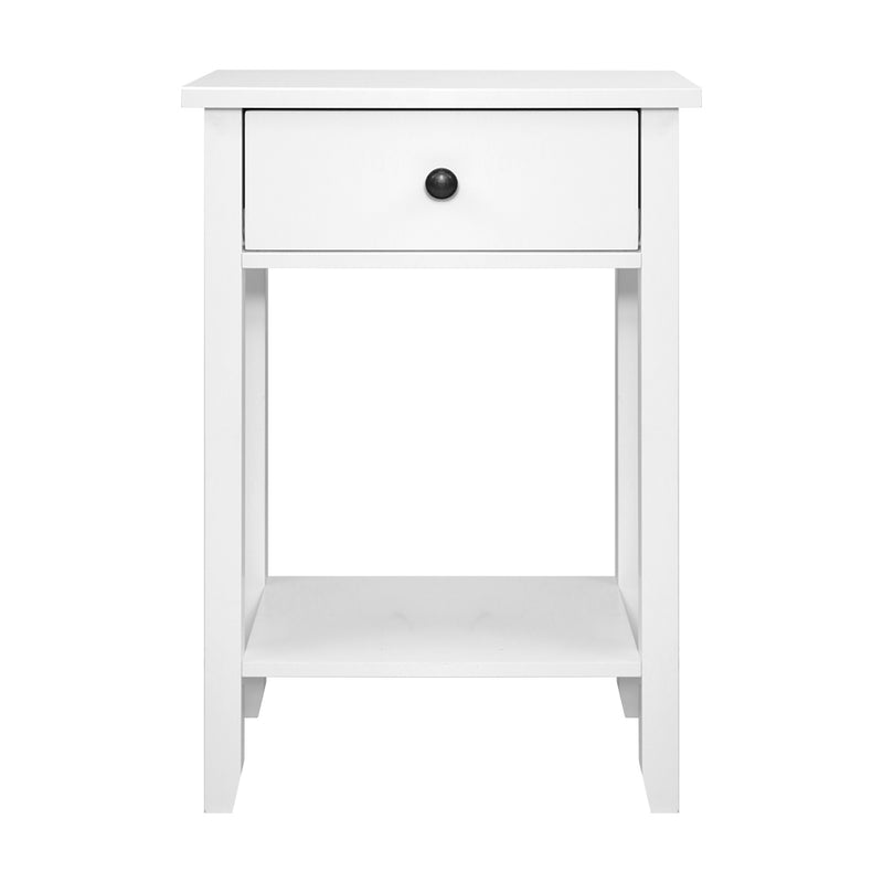 Bedside Tables Drawer Side Table Nightstand White Storage Cabinet White Lamp