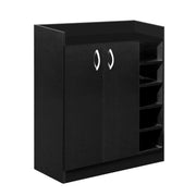 Artiss 2 Doors Shoe Cabinet Storage Cupboard Black
