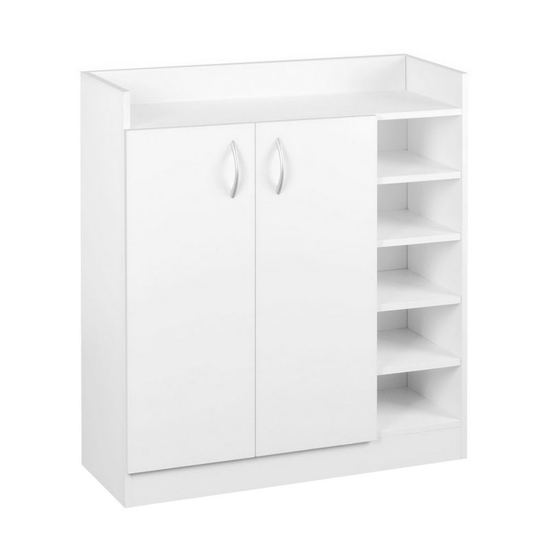Artiss 2 Doors Shoe Cabinet Storage Cupboard White