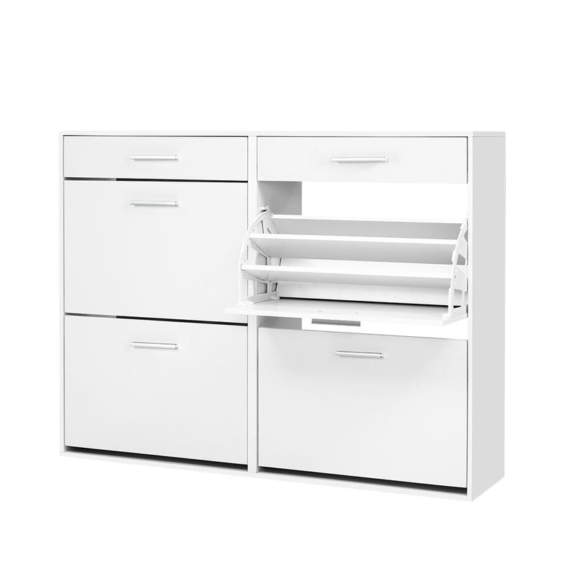 Artiss 2 Tier Shoe Cabinet White