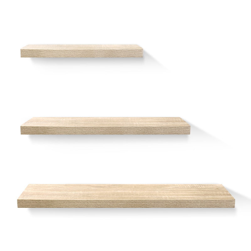 Artiss 3 Piece Floating Wall Shelves Oak