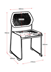 Rapidline Black Perforated Frame Visitor Chair With Sled Base & Waterfall Seat