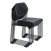 Rapidline Black Perforated Frame Visitor Chair With Sled Base & Waterfall Seat