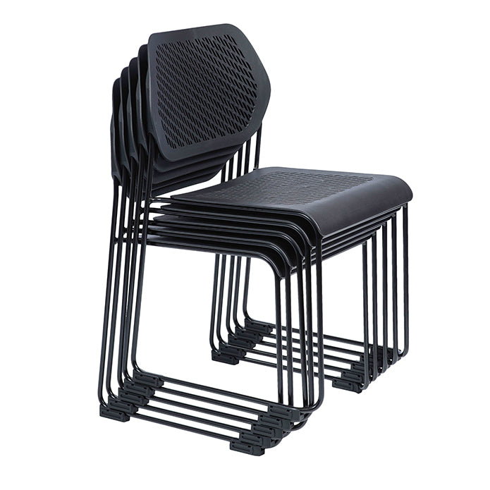 Rapidline Black Perforated Frame Visitor Chair With Sled Base & Waterfall Seat
