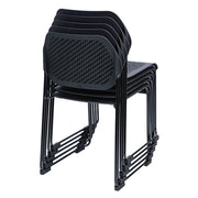Rapidline Black Perforated Frame Visitor Chair With Sled Base & Waterfall Seat