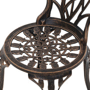 Gardeon 3PC Outdoor Setting Cast Aluminium Bistro Table Chair Patio