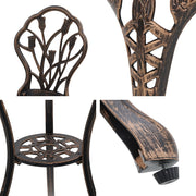 Gardeon 3PC Outdoor Setting Cast Aluminium Bistro Table Chair Patio