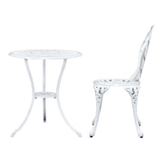 Gardeon 3PC Outdoor Setting Cast Aluminium Bistro Table Chair Patio