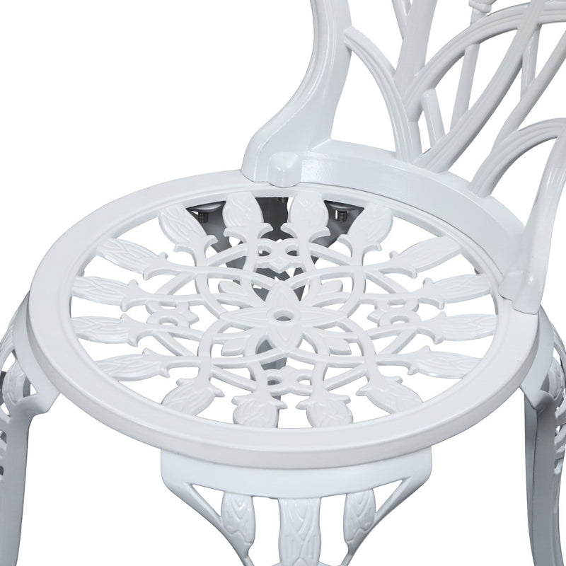 Gardeon 3PC Outdoor Setting Cast Aluminium Bistro Table Chair Patio