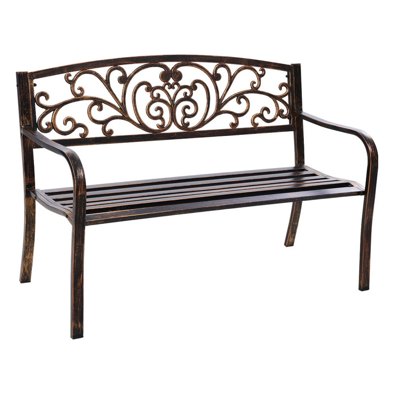 Gardeon Cast Iron Garden Bench Bronze