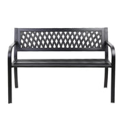 Gardeon Cast Iron Modern Garden Bench - Black