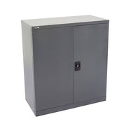 Rapidline GO Heavy Duty Large Stationery Cupboard 1015mm H x 910mm W x 450mm D Two Graphite Ripple