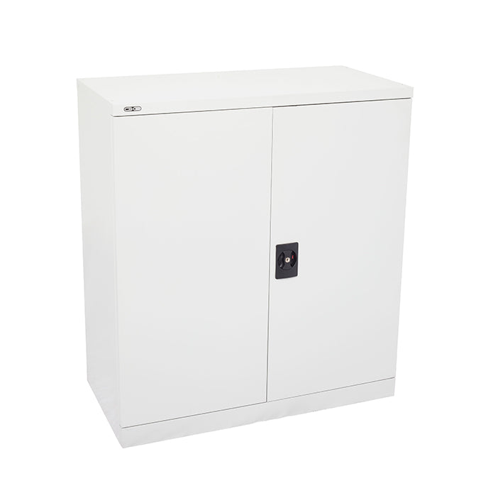 Rapidline GO Heavy Duty Large Stationery Cupboard 1015mm H x 910mm W x 450mm D Two Silver Grey