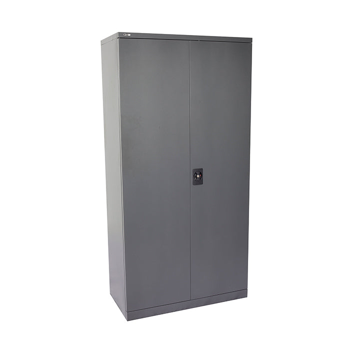 Rapidline GO Heavy Duty Large Stationery Cupboard 1830mm H x 910mm W x 450mm D Three Graphite Ripple