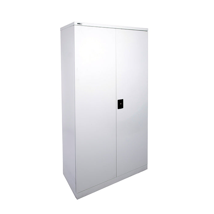 Rapidline GO Heavy Duty Large Stationery Cupboard 1830mm H x 910mm W x 450mm D Three Silver Grey