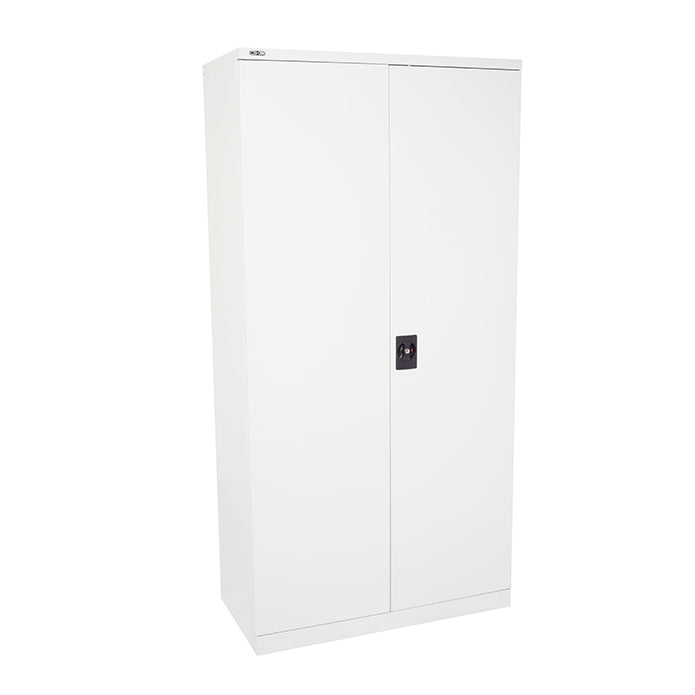 Rapidline GO Heavy Duty Large Stationery Cupboard 1830mm H x 910mm W x 450mm D Three White Satin
