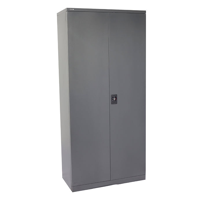 Rapidline GO Heavy Duty Large Stationery Cupboard 2000mm H x 910mm W x 450mm D Four Graphite Ripple