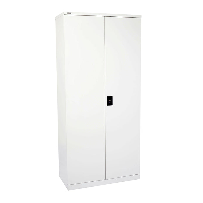 Rapidline GO Heavy Duty Large Stationery Cupboard 2000mm H x 910mm W x 450mm D Four White Satin