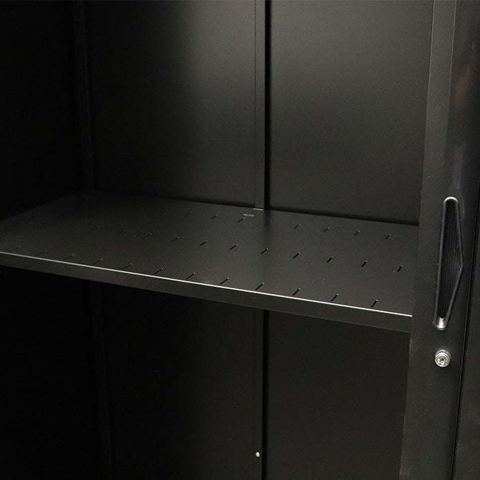 Rapidline Go Slotted Shelf For Tambour Door Unit 750mm W x 390mm D x 20mm H Black