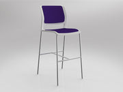 Game Barstool With Fully Upholstery White Plum