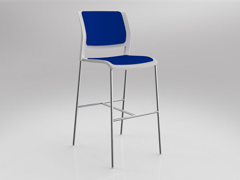 Game Barstool With Fully Upholstery White Sky Blue