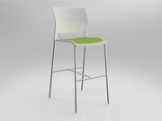 Game Barstool With Upholstery White Lime Green