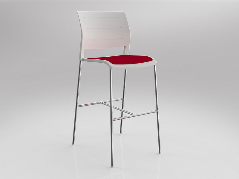 Game Barstool With Upholstery White Tomato Red