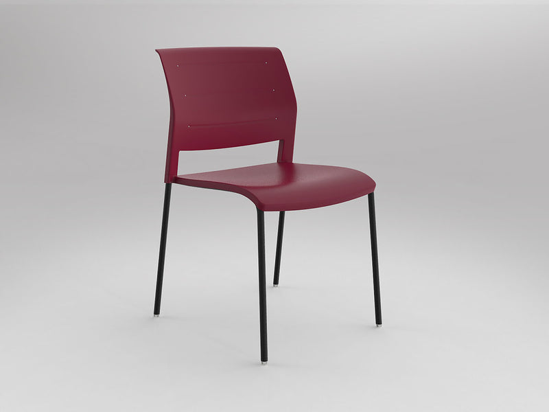 Game Chair Unupholstered 4Lages Red Black Powdercoat