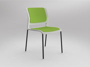 Game 4 leg Chair (Fully Upholstered) White Lime Green Black Powdercoat