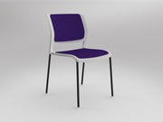 Game 4 leg Chair (Fully Upholstered) White Plum Black Powdercoat