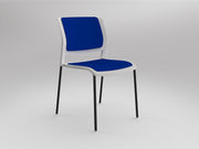 Game 4 leg Chair (Fully Upholstered) White Sky Blue Black Powdercoat