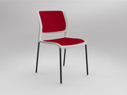 Game 4 leg Chair (Fully Upholstered) White Tomato Red Black Powdercoat