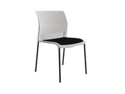 Game 4 leg Chair (Upholstered Seat) White Black Black Powdercoat