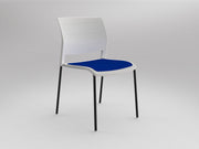 Game 4 leg Chair (Upholstered Seat) White Sky Blue Black Powdercoat