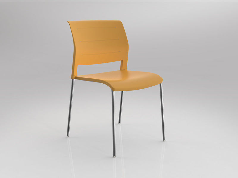 Game Chair Unupholstered 4Lages Daffodil Polished Chrome