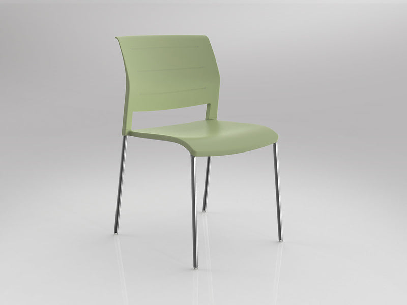 Game Chair Unupholstered 4Lages Pistachio Polished Chrome