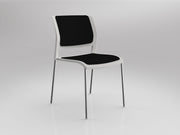 Game 4 leg Chair (Fully Upholstered) White Black Polished Chrome