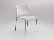 Game Chair Unupholstered 4Lages White Polished Chrome