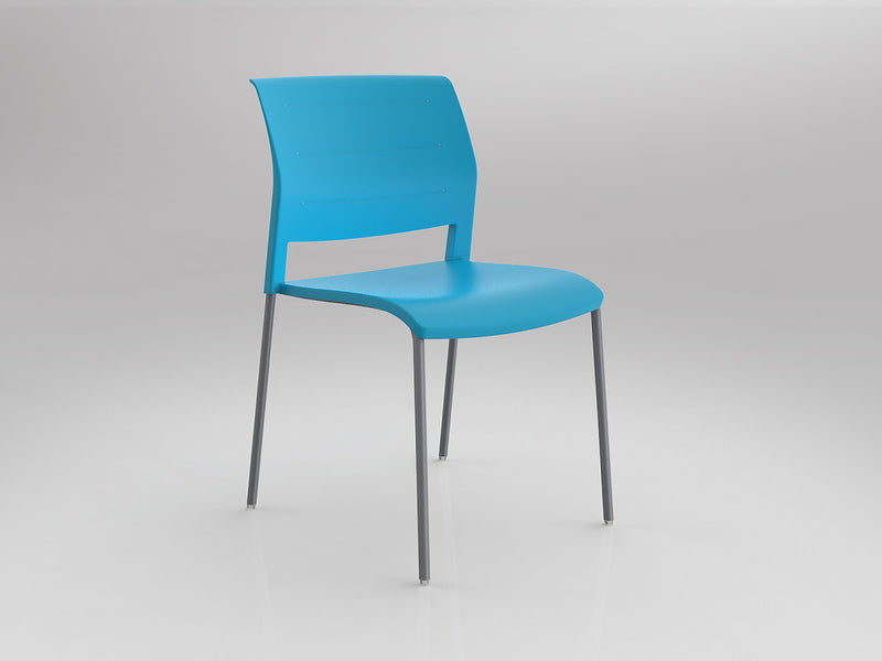 Game Chair Unupholstered 4Lages Aqua Silver Powdercoat