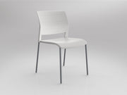 Game Chair Unupholstered 4Lages White Silver Powdercoat