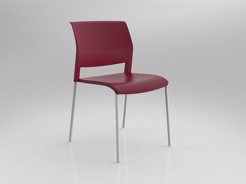 Game Chair Unupholstered 4Lages Red White Powdercoat