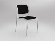 Game 4 leg Chair (Fully Upholstered) White Black White Powdercoat