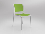 Game 4 leg Chair (Fully Upholstered) White Lime Green White Powdercoat